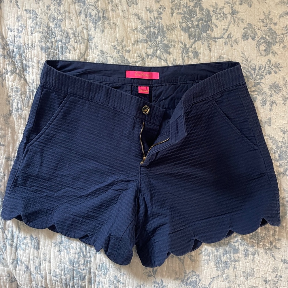 Lilly Pulitzer True Navy Scalloped Shorts